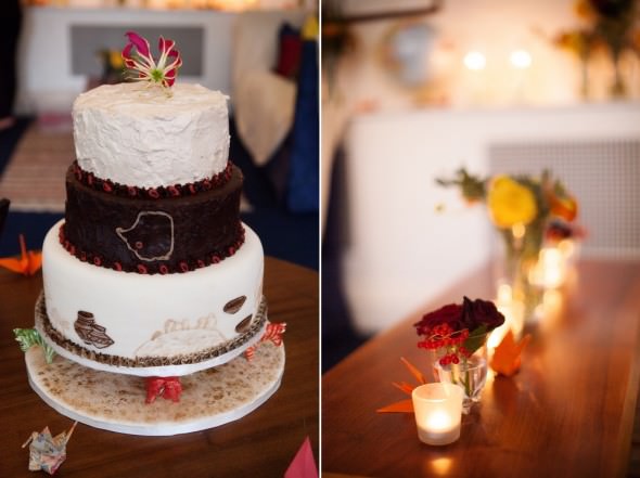 homemade Africa inspired wedding cake