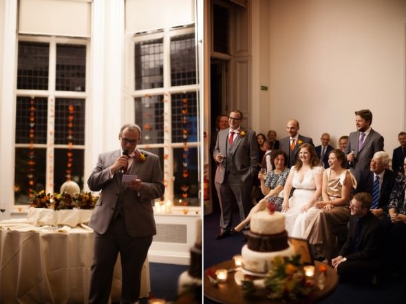 groom gives speech at laid back wedding