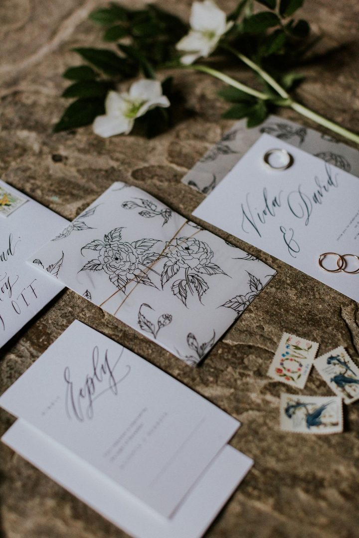 micro wedding calligraphy invitastion suite