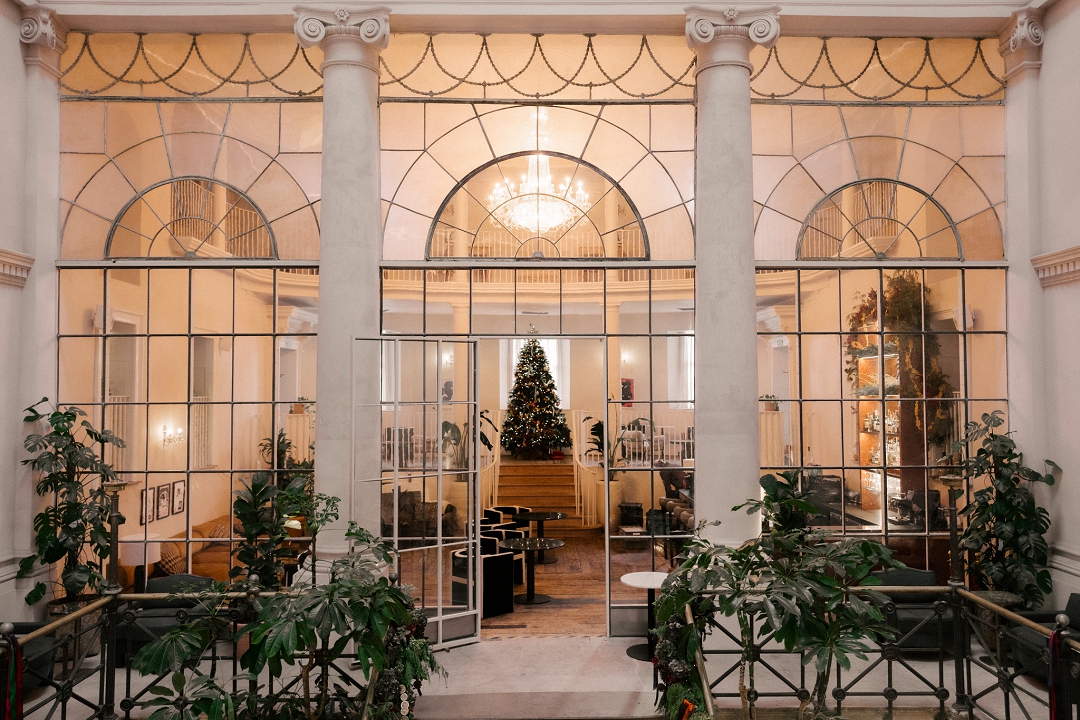 view of bar at Old Sessions House wedding